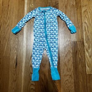 Little Sleepies Blue Rainbow Footies